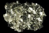 Gleaming, Cubic Pyrite Crystal Cluster - Peru #99155-1